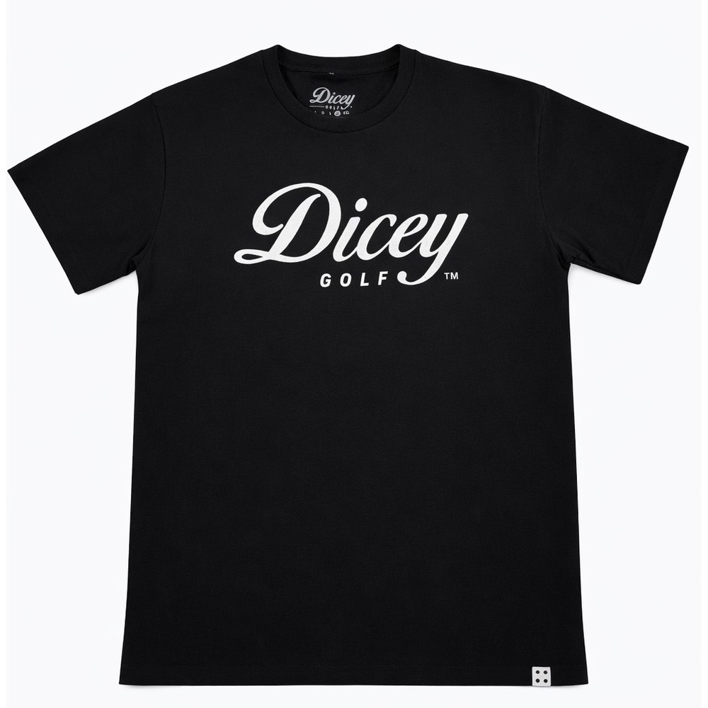Dicey Golf Mens XL Black Graphic T-Shirt‎ Ringspun Cotton Short Sleeve Logo Tee